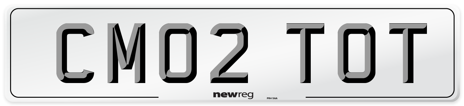 CM02 TOT Number Plate from New Reg